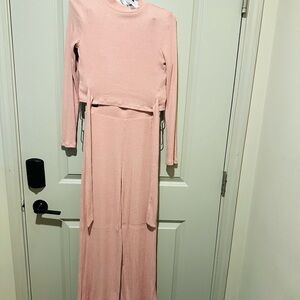 Pink Ribbed Two-Piece Set
